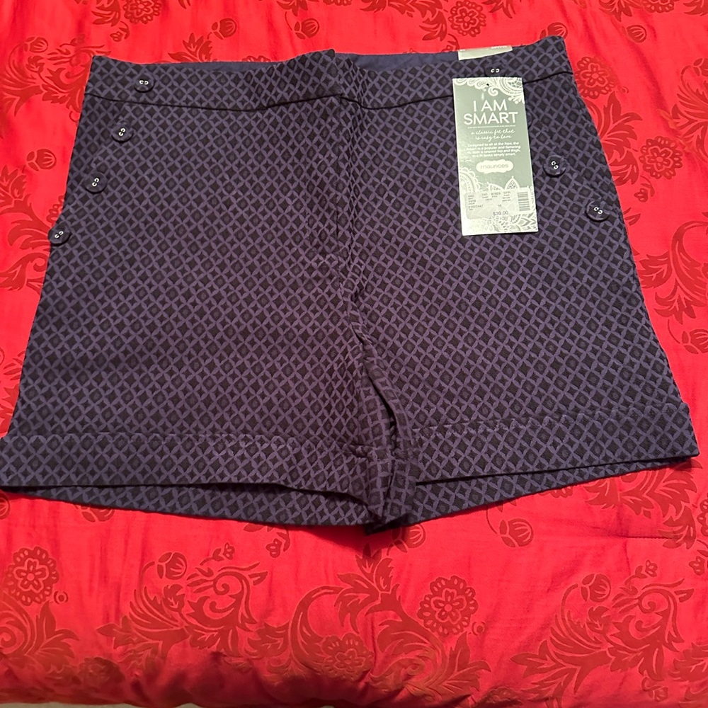 Maurice’s shorts purple/black dress shorts . Size 16 never worn